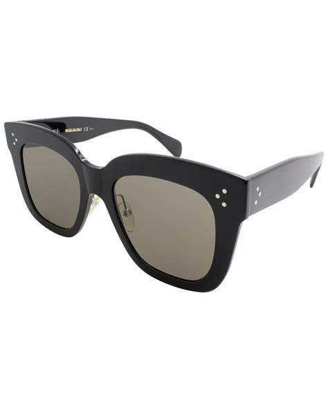 celine cl41444|Celine Square Sunglasses CL41444S 06Z2M Shiny Black 51mm .